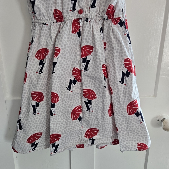 Retrolicious Red Umbrella Print Polka Dot Dress, Size Medium, Love, Made in USA - Picture 8 of 12
